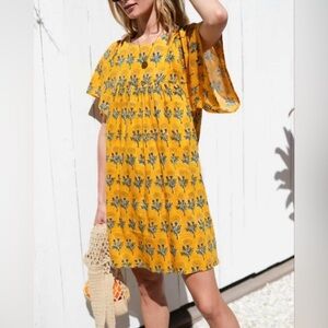 Emerson Fry India Collection Cornflower Yellow Short Dress
